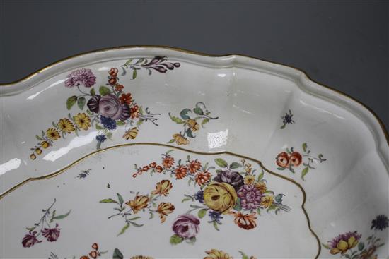 A Chelsea gold anchor large oval dish, c.1765, 35cm